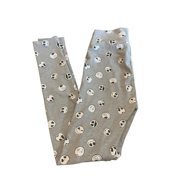 Small The Nightmare Before Christmas Junior Women's Jack Skellington Gray Leggin - Picture 2 of 6